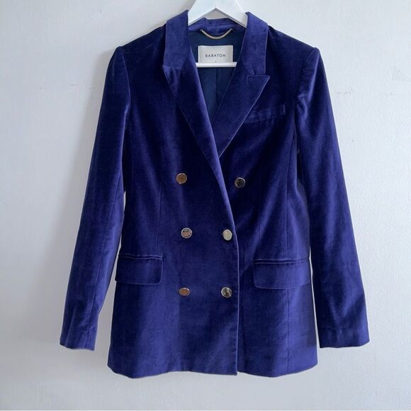 Aritzia Jackets & Blazers - Aritzia Babaton Samuel Velvet Blazer in blueish purple